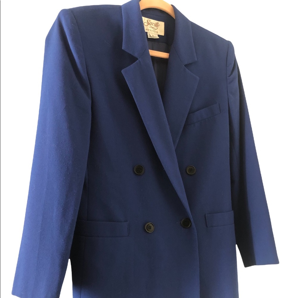 Royal Blue Petite Double Breasted Woman’s Blazer Suit Jacket